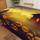 Lofaris Pumpkins Tombstone Desolate Cabins Halloween Tablecloth
